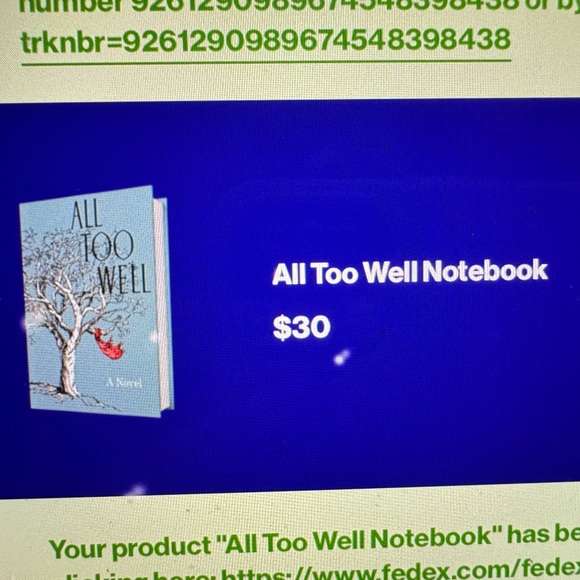 Taylor Swift Official RED Merch "All Too Well A Novel" Journal Notebook - Picture 2 of 2